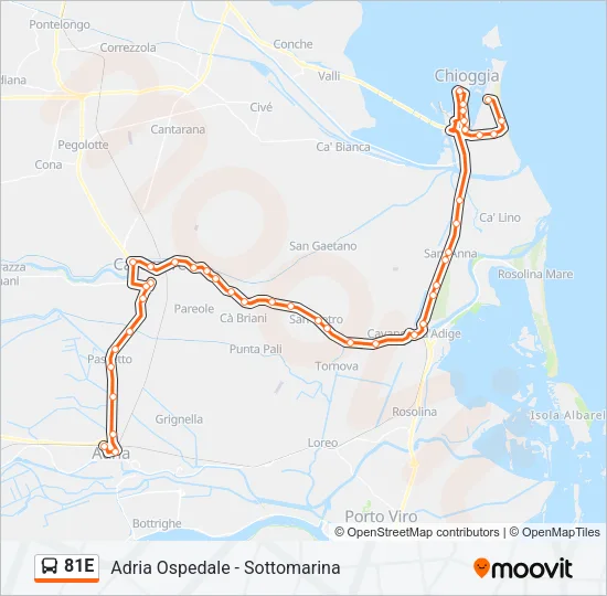81E Bus Line Map