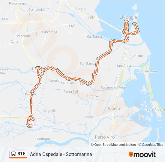 81E bus Line Map