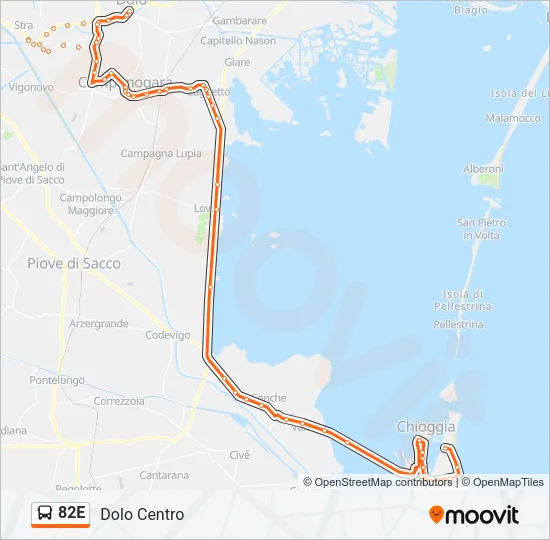 82E Bus Line Map