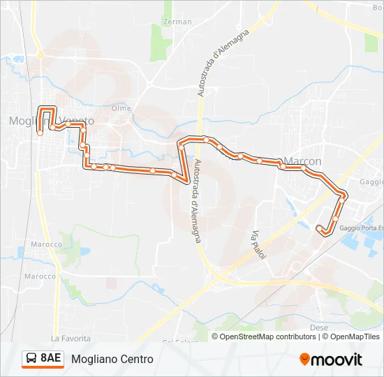 8AE Bus Line Map