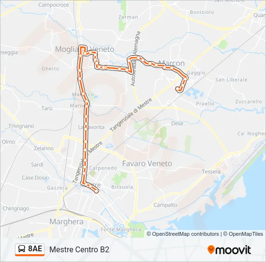 8AE Bus Line Map