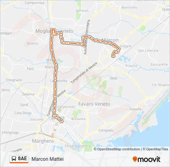 8AE Bus Line Map