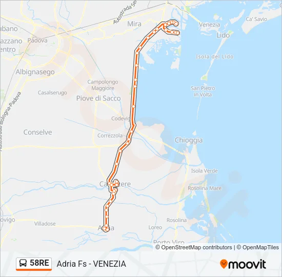 58RE Bus Line Map