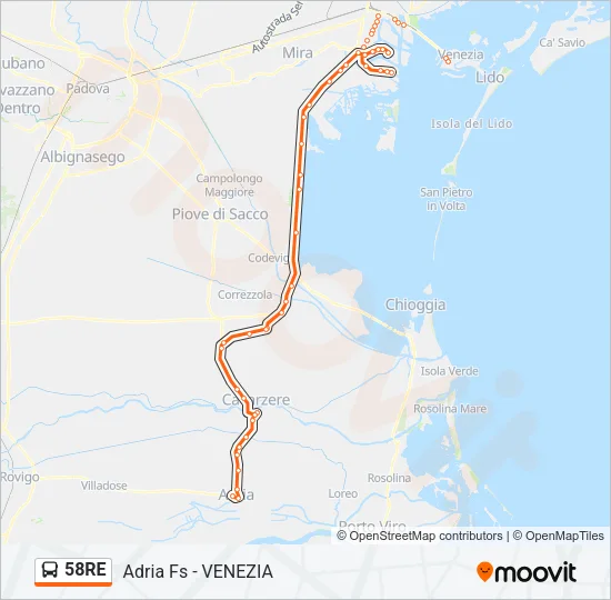 58RE Bus Line Map