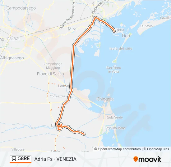 58RE Bus Line Map