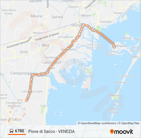 67RE Bus Line Map