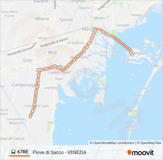 67RE Bus Line Map