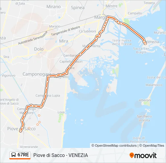 67RE Bus Line Map