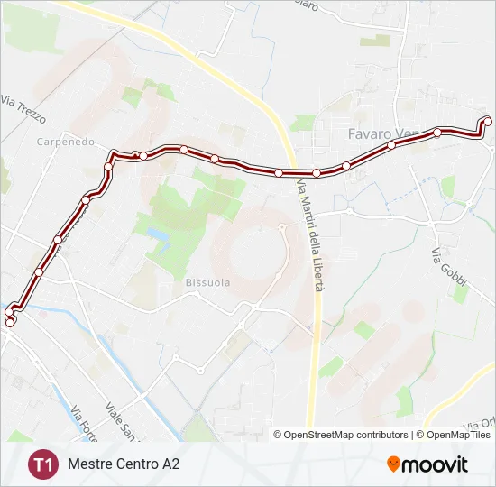 T1 Light Rail Line Map
