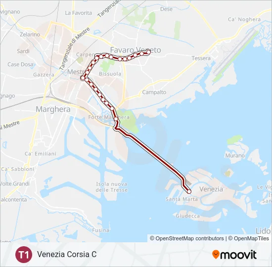 T1 Light Rail Line Map