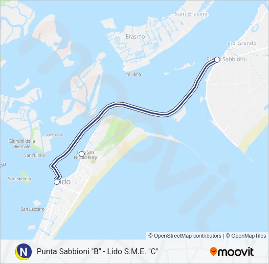 N Ferry Line Map