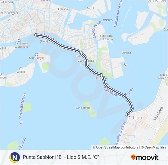 N Ferry Line Map