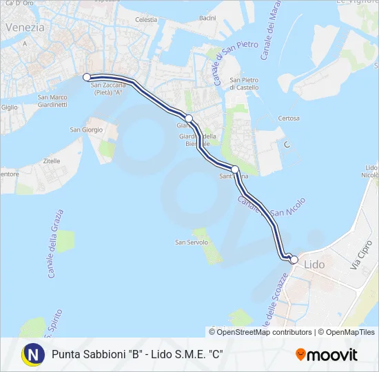 N Ferry Line Map