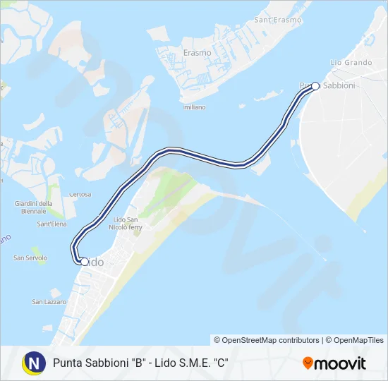N Ferry Line Map
