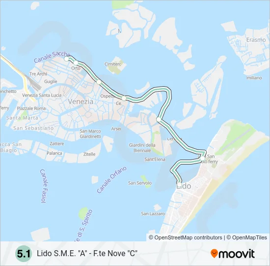 5.1 Ferry Line Map