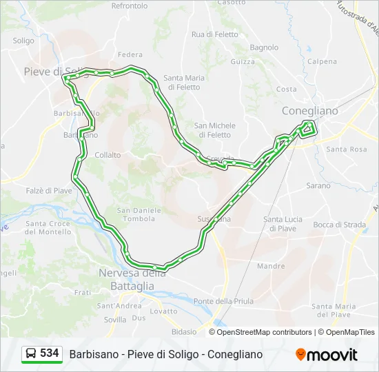 534 Bus Line Map