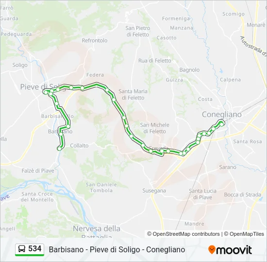 534 Bus Line Map