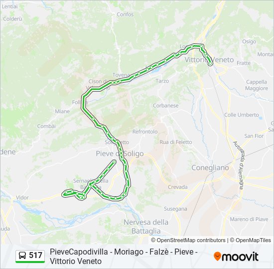 Percorso linea bus 517