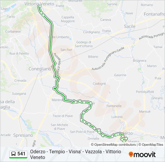 Percorso linea bus 541