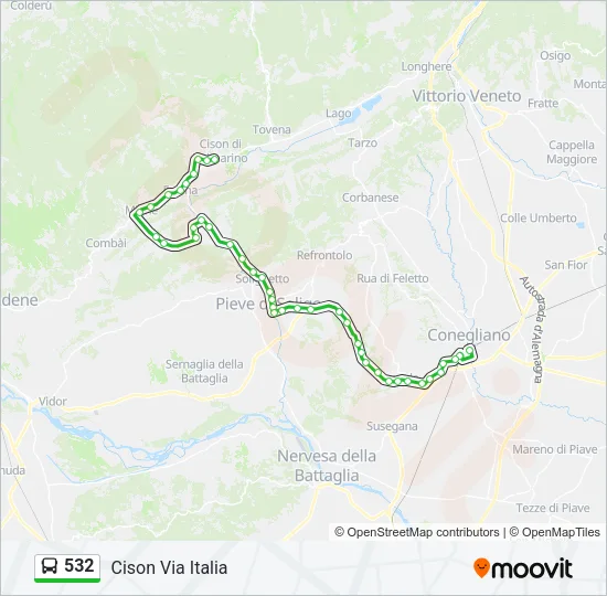 532 Bus Line Map