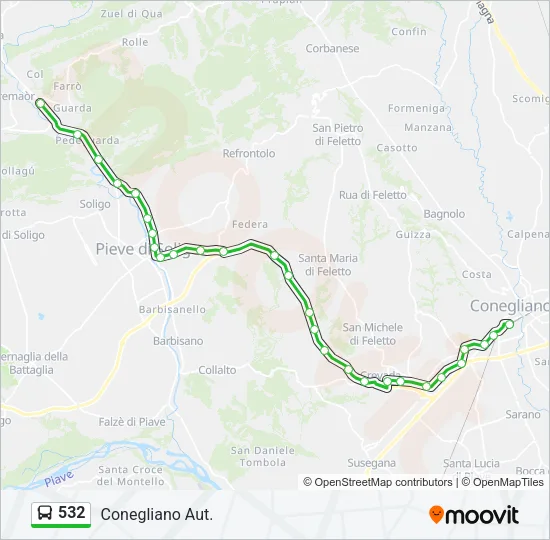 532 Bus Line Map