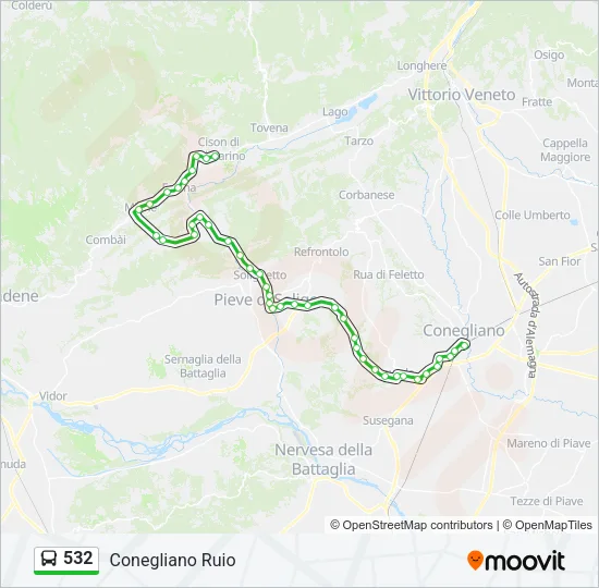532 Bus Line Map