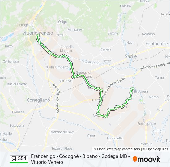554 bus Line Map