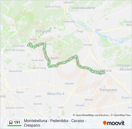 191 bus Line Map