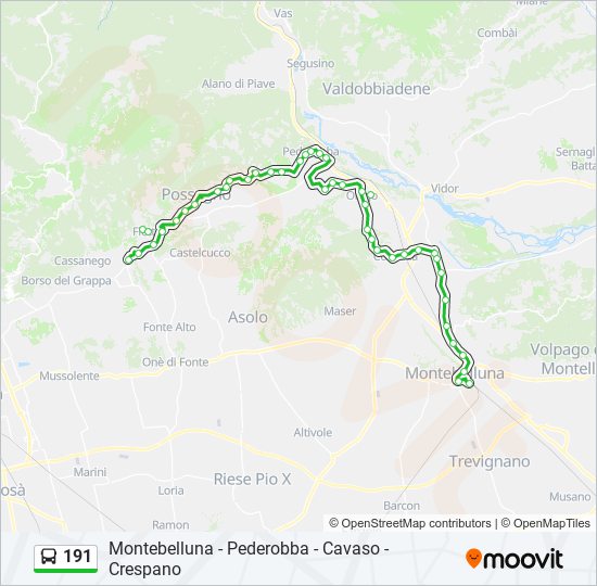 191 bus Line Map