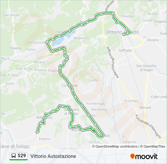 Percorso linea bus 529