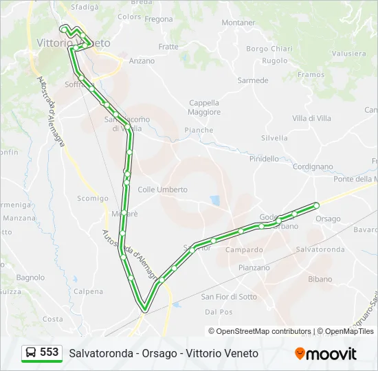 553 Bus Line Map