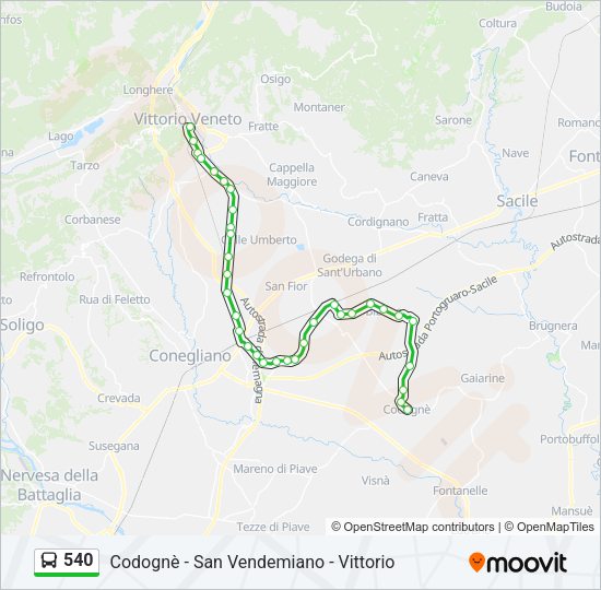 Percorso linea bus 540