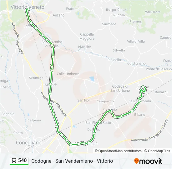 540 Bus Line Map