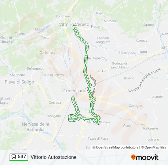 537 Bus Line Map