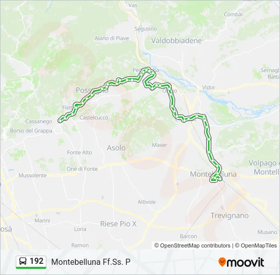 192 Bus Line Map