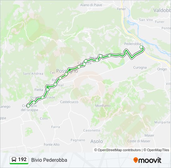 Percorso linea bus 192