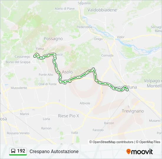 192 Bus Line Map