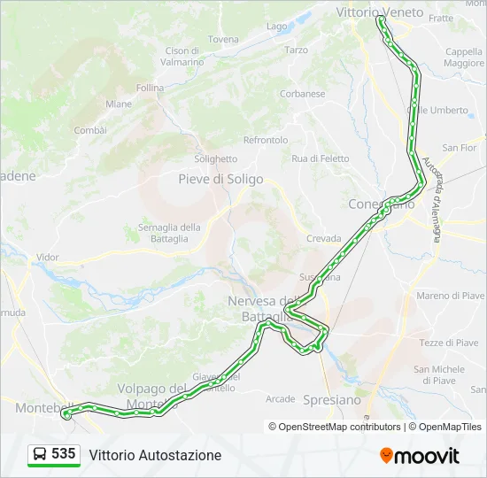 535 Bus Line Map