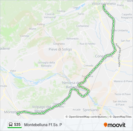 Percorso linea bus 535