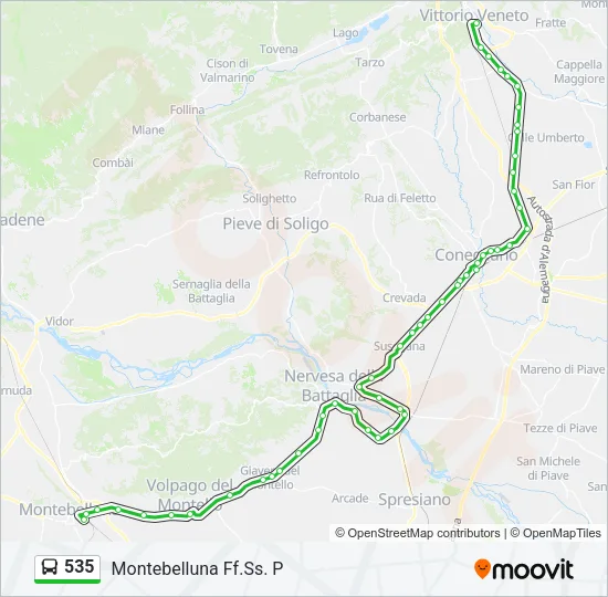 535 Bus Line Map