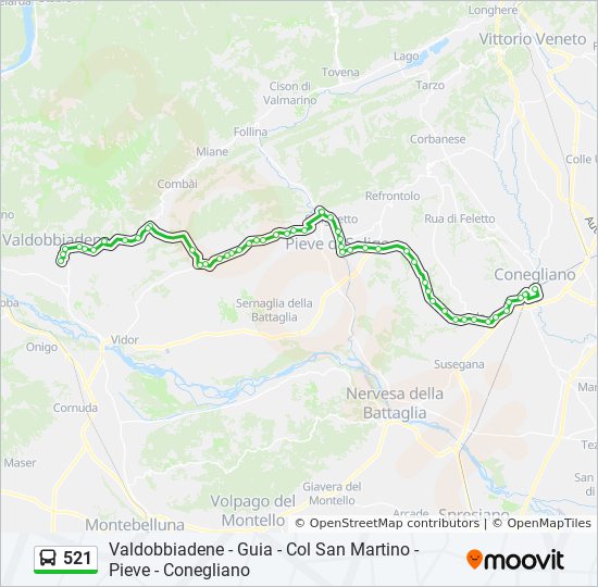 Percorso linea bus 521