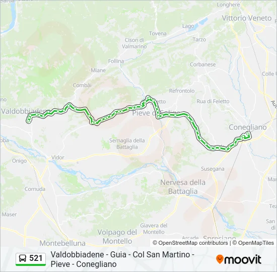 521 Bus Line Map