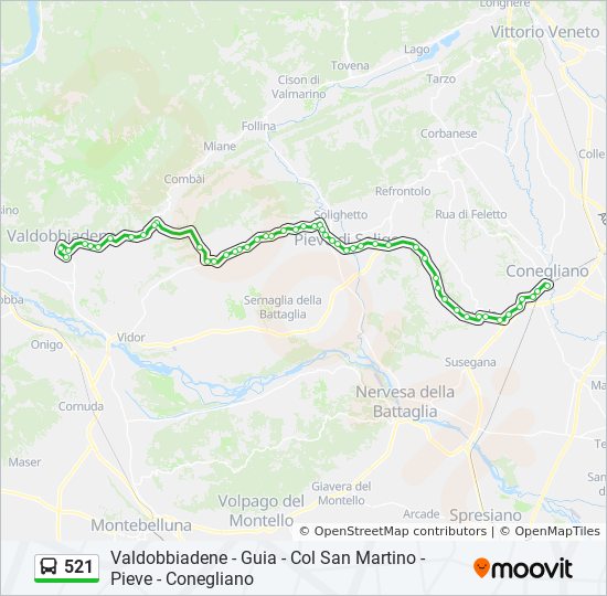 Percorso linea bus 521