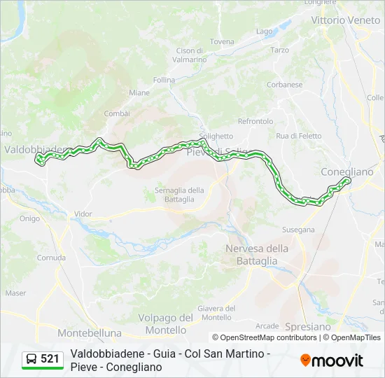 521 Bus Line Map