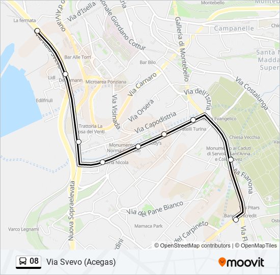 08 bus Line Map