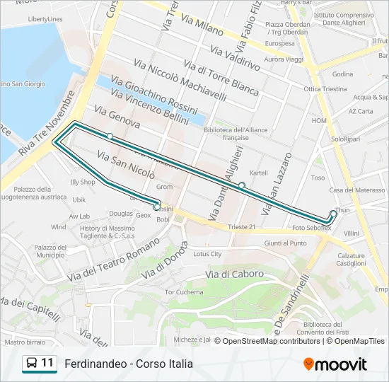 11 Bus Line Map