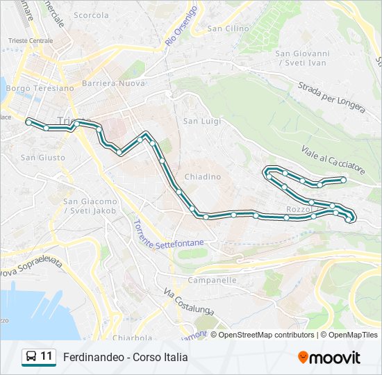 11 bus Line Map