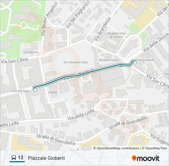 12 Bus Line Map