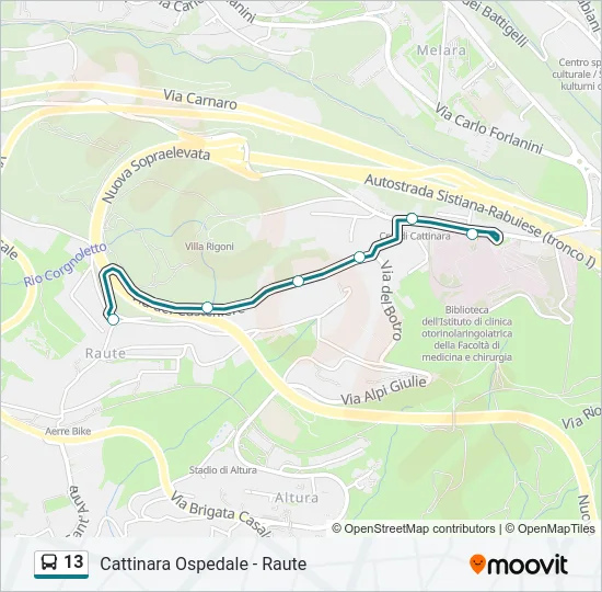 13 Bus Line Map