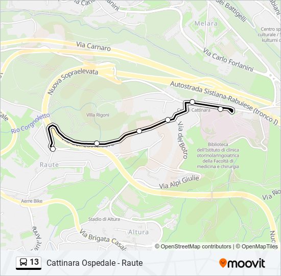 13 bus Line Map